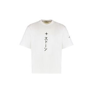STONE ISLAND Cotton T-Shirt with Japanese Graphic Men WHITE T-Shirts